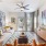 The Monaco at Waterford Lakes, Orlando, Florida living room with wood-style flooring, ceiling fan, French door to patio and large windows